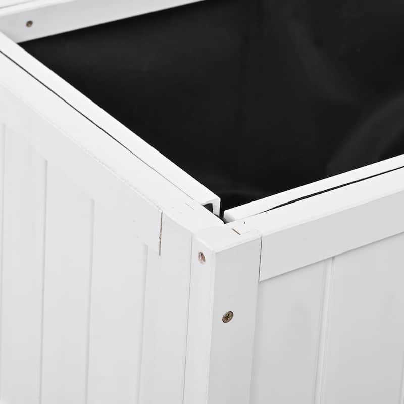 Modern Wood Cold Frame Elevated Garden Bed with 2 Doors Drainage Hole Wheels and Liner, for Indoor Outdoor - 8' x 10'