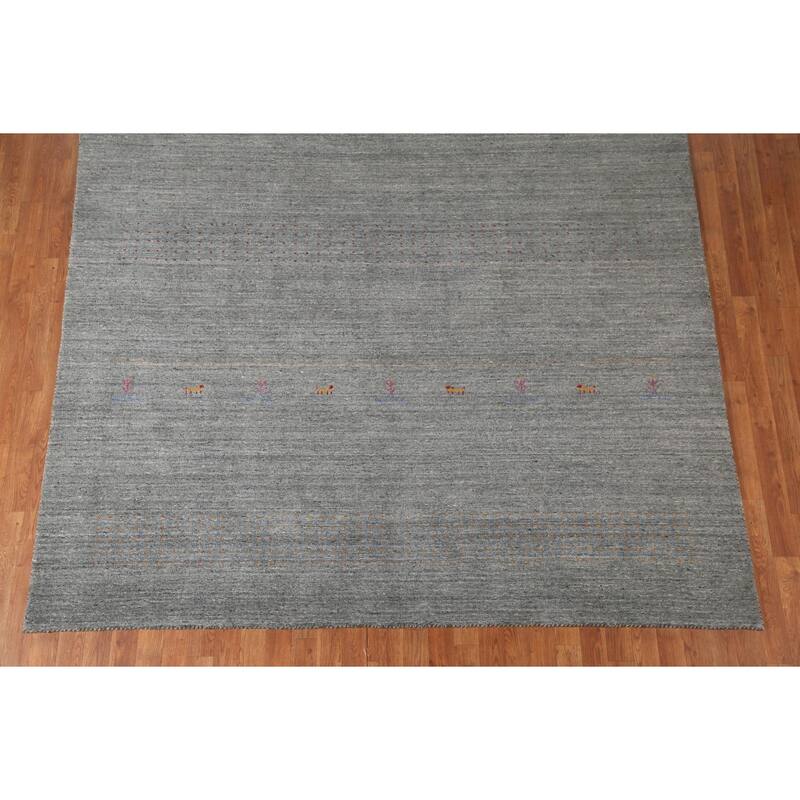 Gabbeh Indian Area Rug Handmade Wool Carpet - 7'11"x 9'8"