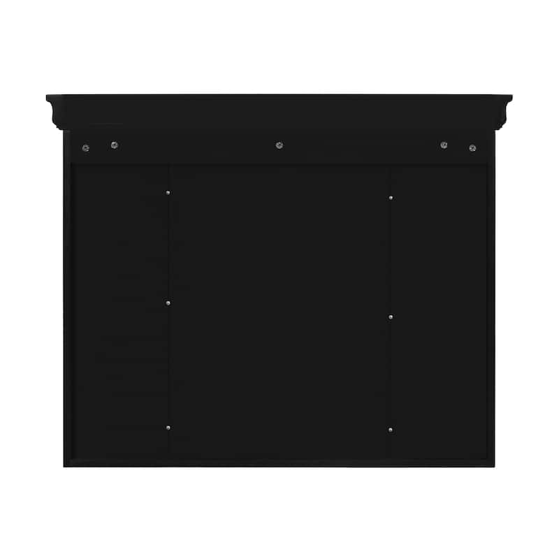 Roomfitters 35x28 Inch Wall Mounted Bathroom Storage Cabinet with Mirror Door and 6 Open Shelves