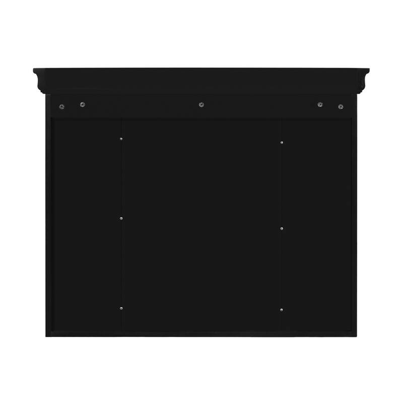 Roomfitters 36 Inch Bathroom Vanity with Medicine Cabinet, Solid Wood Frame Storage Cabinet with 4 Drawers and Shelf, Black