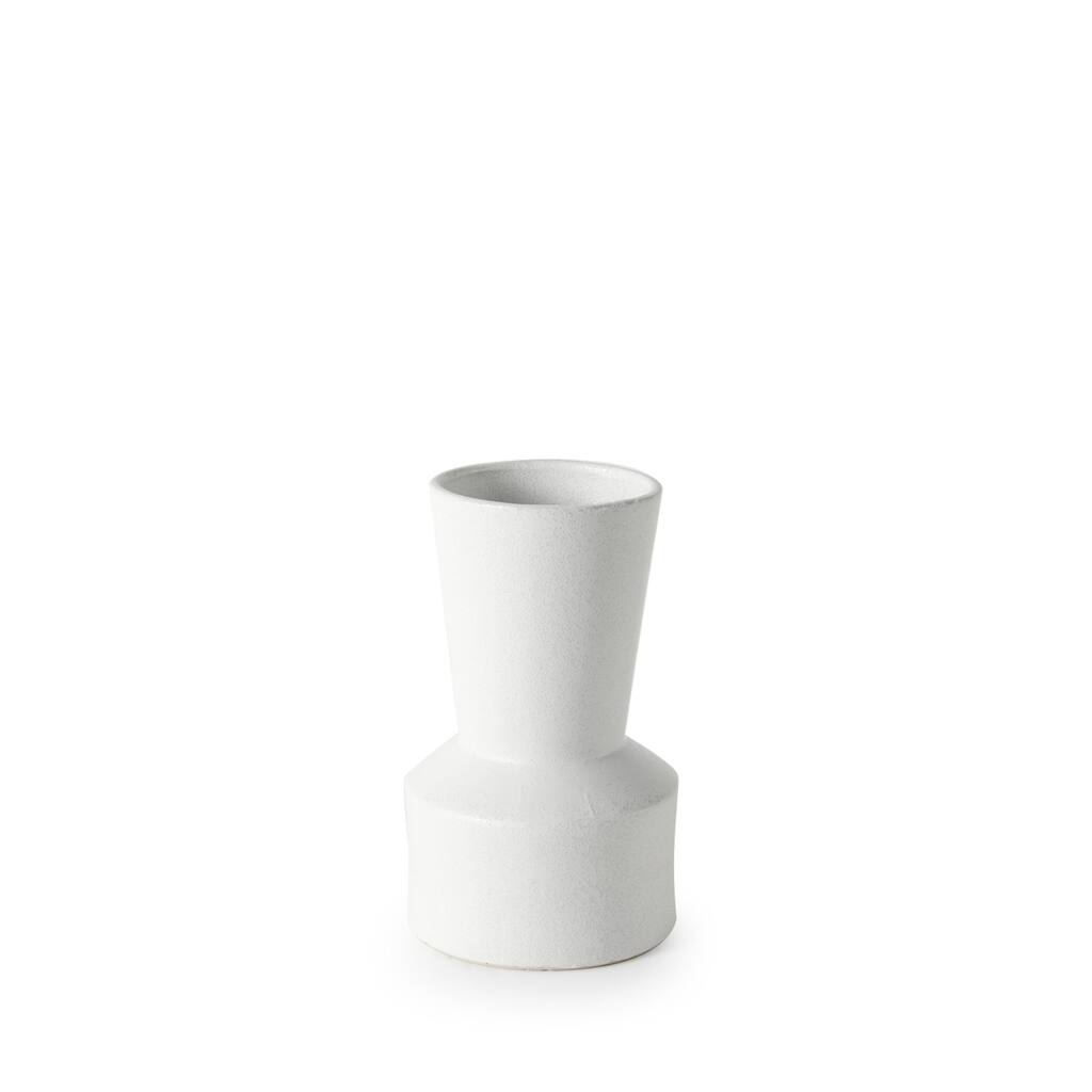 White Contempo Deco Ceramic Vase