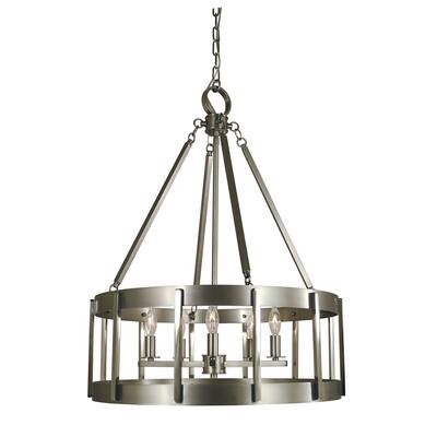 Framburg 4665 SP/PN Five Light Chandelier Pantheon Satin Pewter w/ Po - Exact Size
