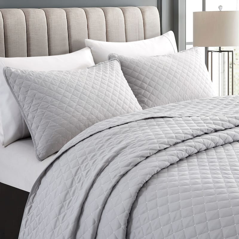 3-Piece Reversible Ultra Lighweight Coverlet Premium Microfiber Bedspread Quilt Set