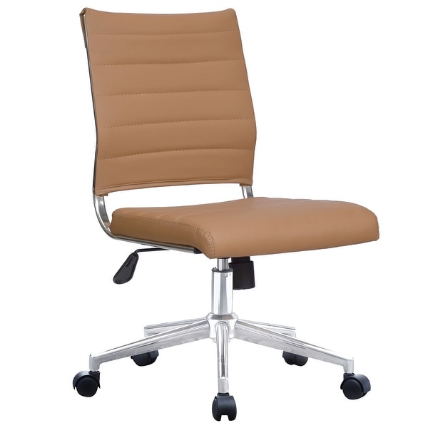 Leather armless store desk chair