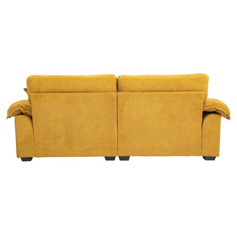 84" Chenille Sofa Small Sofa Loveseat Deep Seat Sofa Couch with 2 Throw Pillows & Memory Foam Lounge