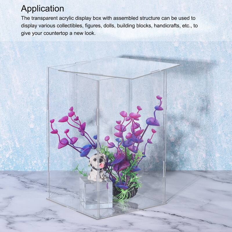 Acrylic Display Case Plastic Box Cube Storage Box Dustproof Showcase