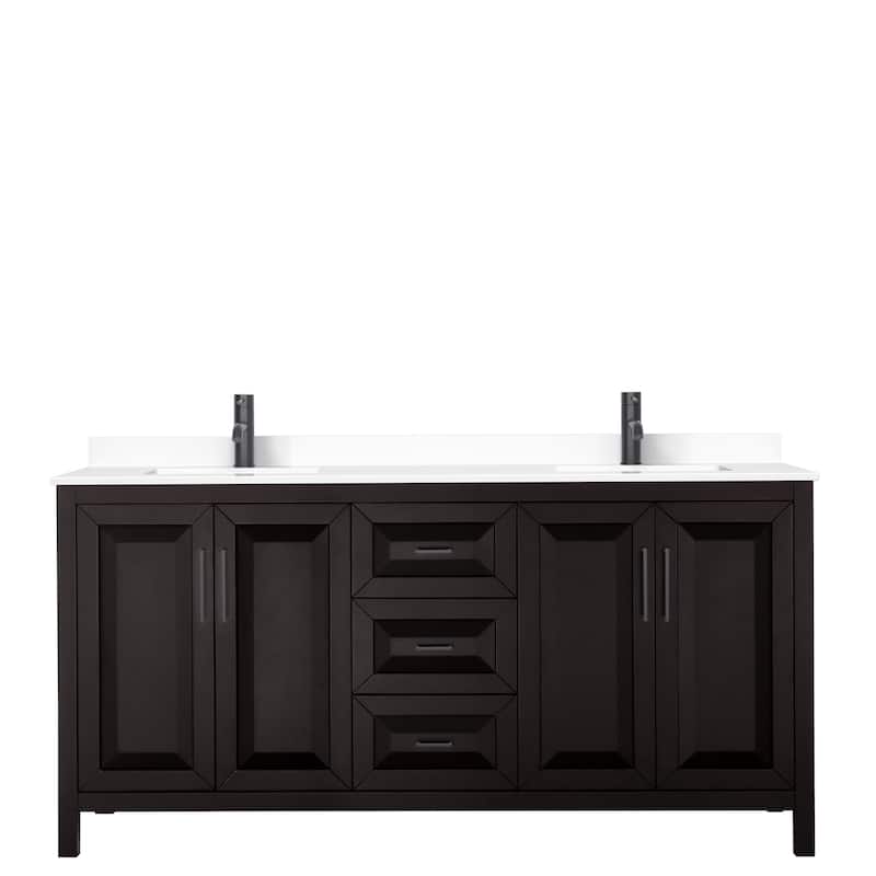 Daria 72 Inch Double Vanity, Cultured Marble Top