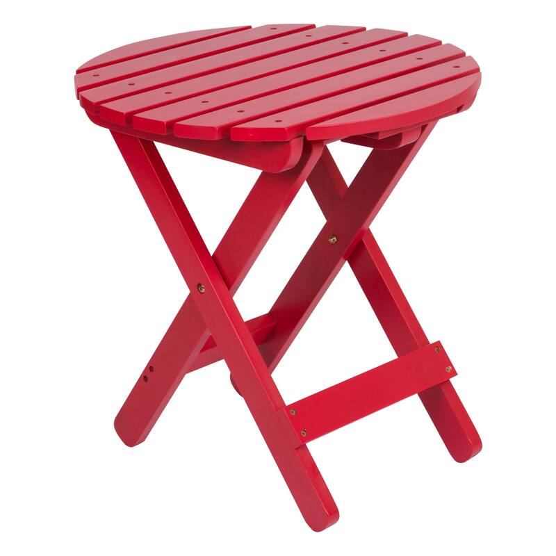 Remedy 19" Assembled Cedar Wood Round Collapsible Folding Table