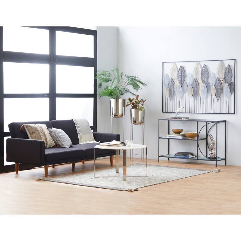 Faux Foliage Kwai Palm Artificial Plant with Realistic Leaves and Black Round Pot - Green - Roche River Decor
