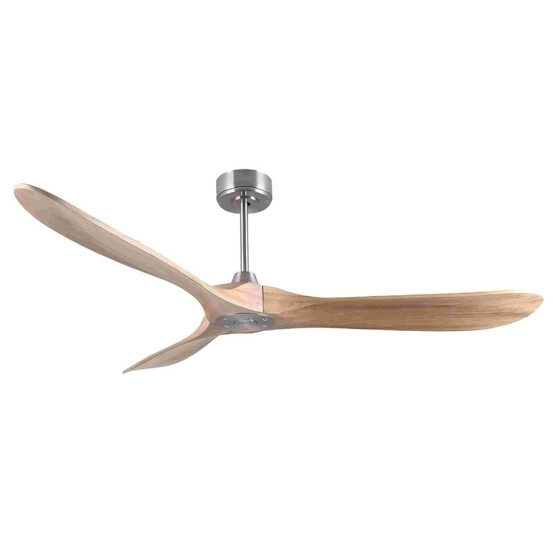 Modland 60-Inch Wood Ceiling Fan with Remote, DC Motor for living room - 60 - Natural Wood