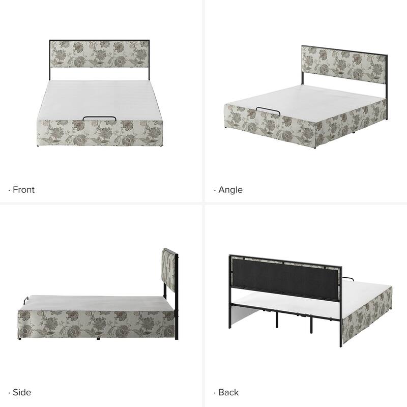 Oliver Modern Washable Slipcover Bed Upholstered Metal by HULALA HOME
