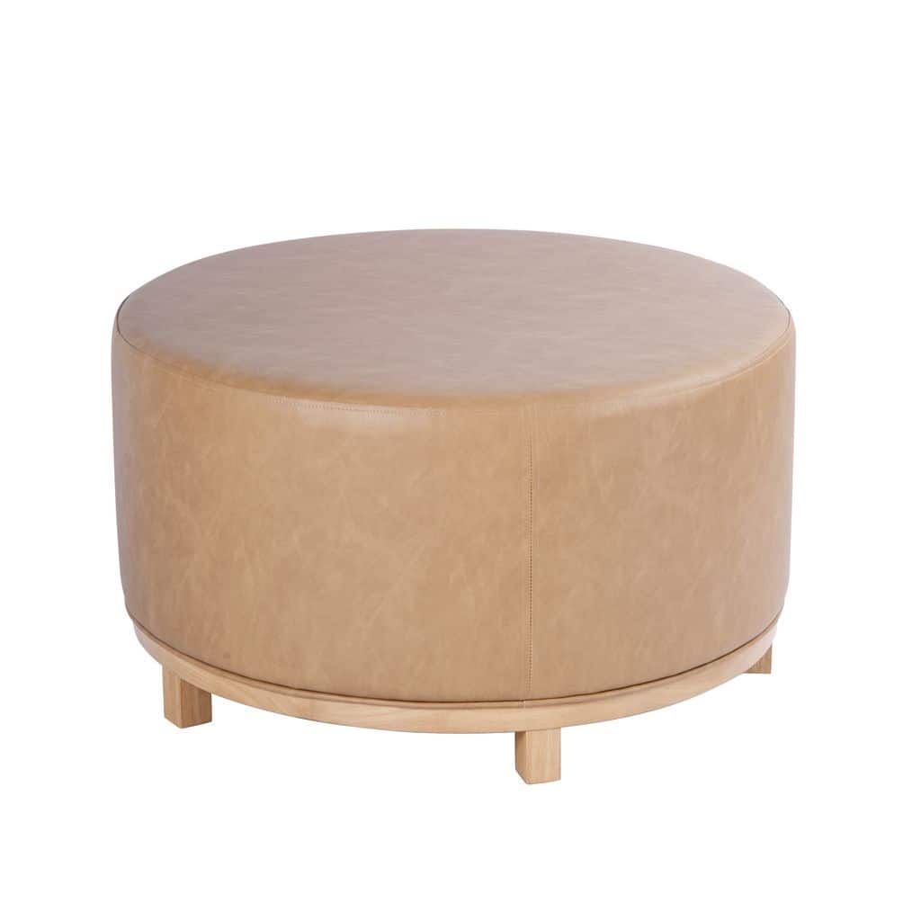 HomePop Haven Ottoman with Wood Base
