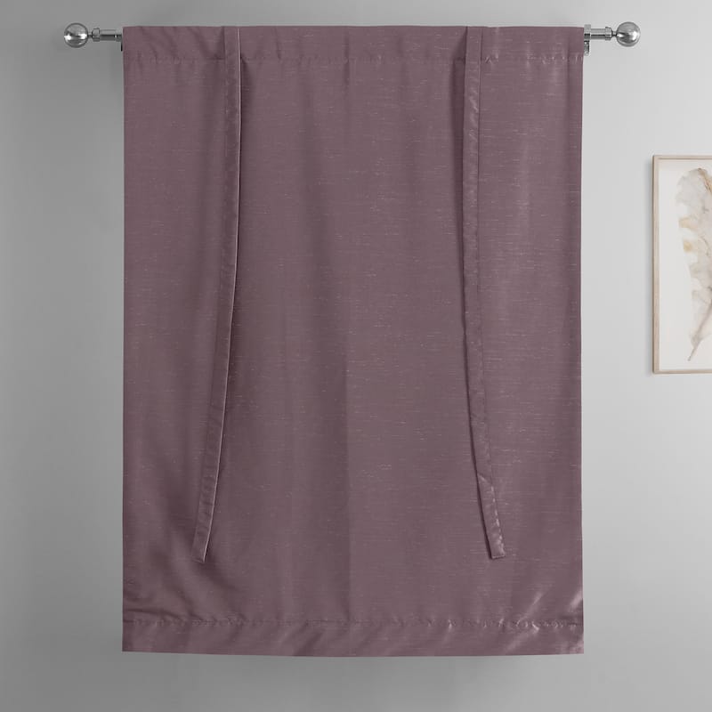 Exclusive Fabrics Vintage Textured Faux Dupioni Silk Tie-Up Window Shade (1 Panel)