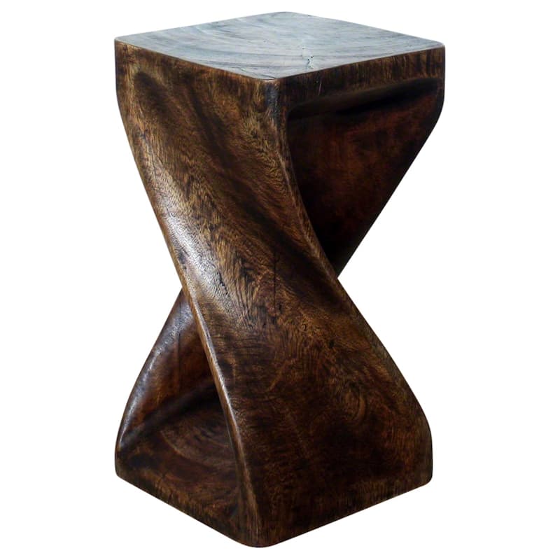 Haussmann® Original Wood Twist Stool 10 X 10 X 18 In High Mocha Oil - 10" x 10" x 18"