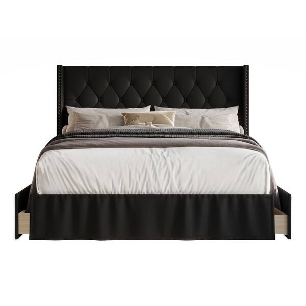 Andrea Tufted Upholstered Storage Panel Bed