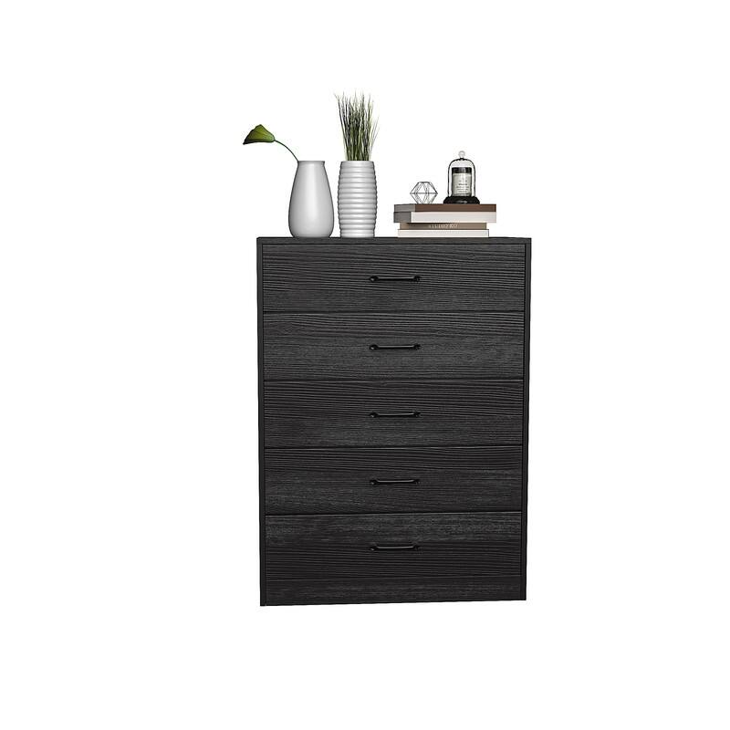 5 Dresser, Chest of Drawers with Wide 52.75'', Easy-Pull Fabric & Wood Dressers with Top