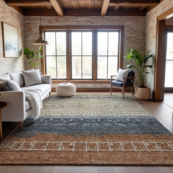 Premium Washable Super Soft Modern Tribal Mayfield Rug - On Sale