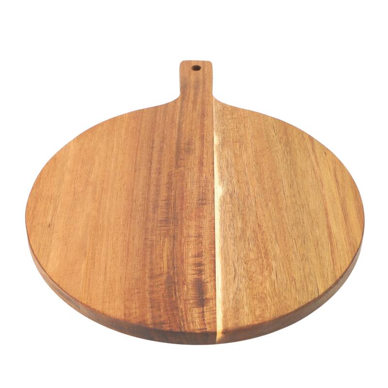 MegaChef 12 Inch Acacia Wood Round Serving Board with Handle