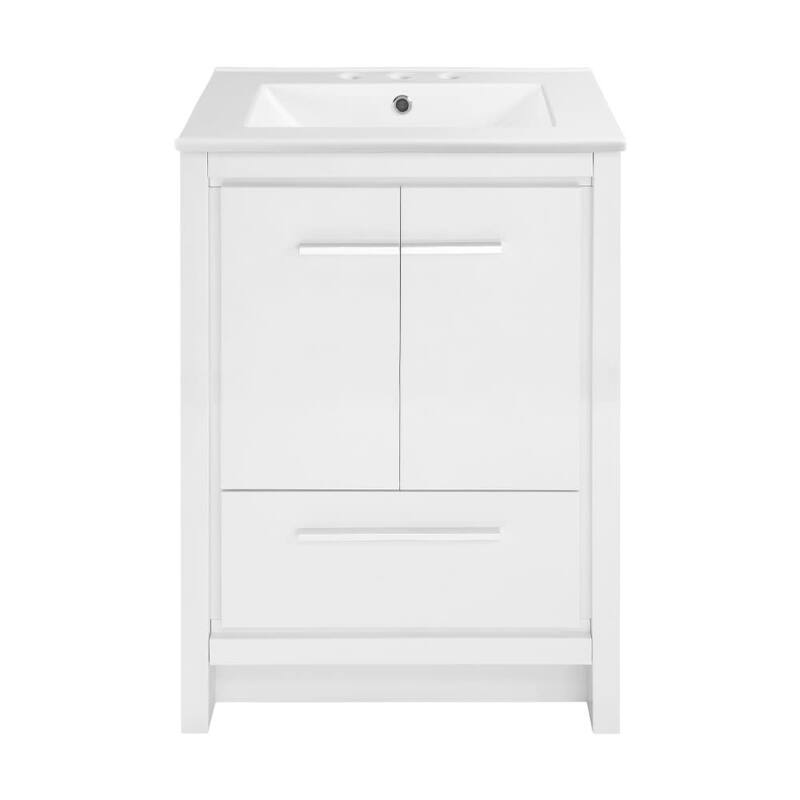 Swiss Madison SM-BV730-3 Virage 24" Free Standing Single Basin Vanity - White / White