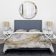 preview thumbnail 3 of 5, Designart "Gold and White Colliding Abstract" White Modern - Bed Cover Set With Shams