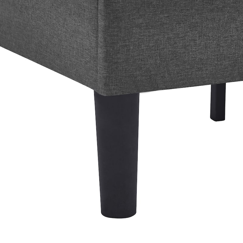 VECELO Bed Frame with Adjustable Headboard Upholstered Button Tufted Platform Bedframe with Wood Slats Support