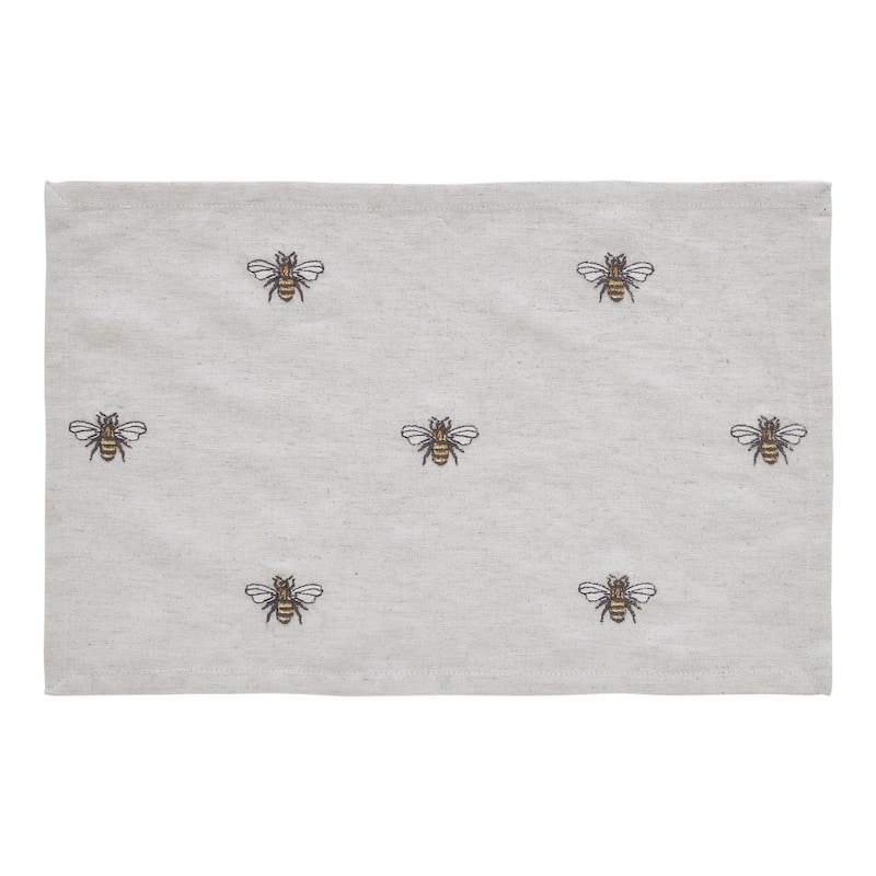 Embroidered Bee Placemat Set of 6 12x18