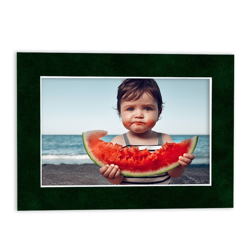 8x10 Mat for 6x8 Photo Green Suede Matboard for Frames Measuring 8 x