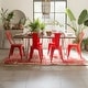 preview thumbnail 4 of 116, Industrial Metal 18 Inch Stackable Dining Chair Set Set of 2 - Red