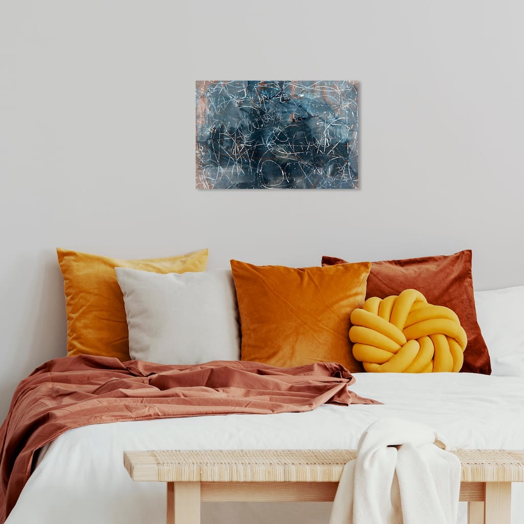 Wynwood Studio Canvas Abstract Blue Dreamer Blue and Modern & Contemporary Wall Art Canvas Print