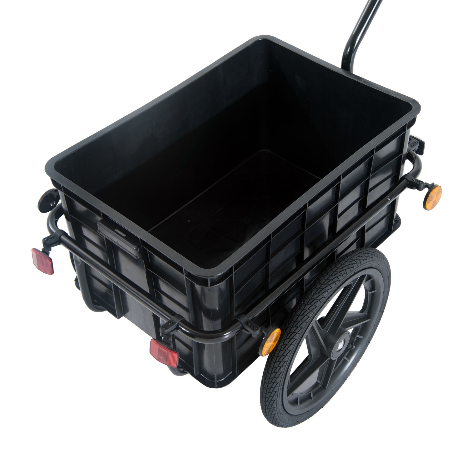 Aosom Bicycle Cargo Trailer With Removable Box And Waterproof Cover Bike Wagon Trailer With Two 16in Wheels