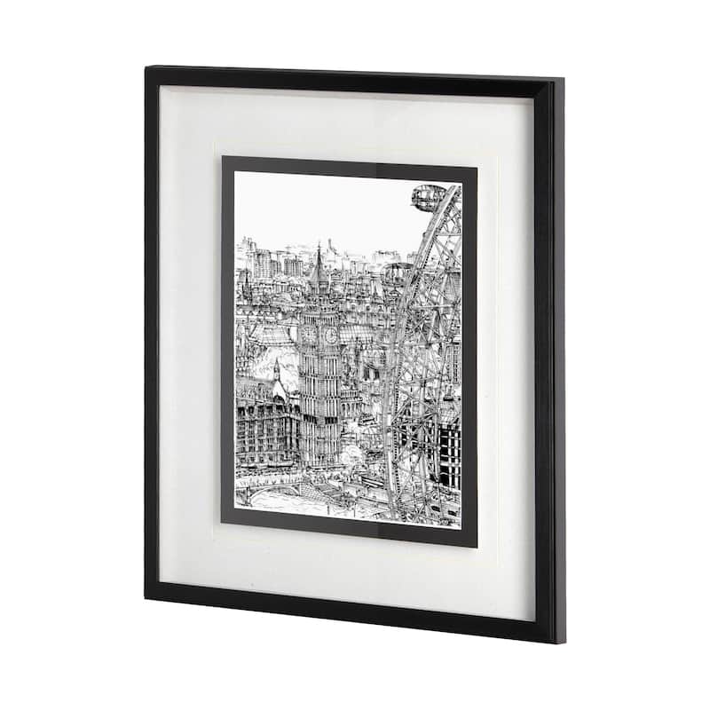 B&W City Scene IV Framed Art Print