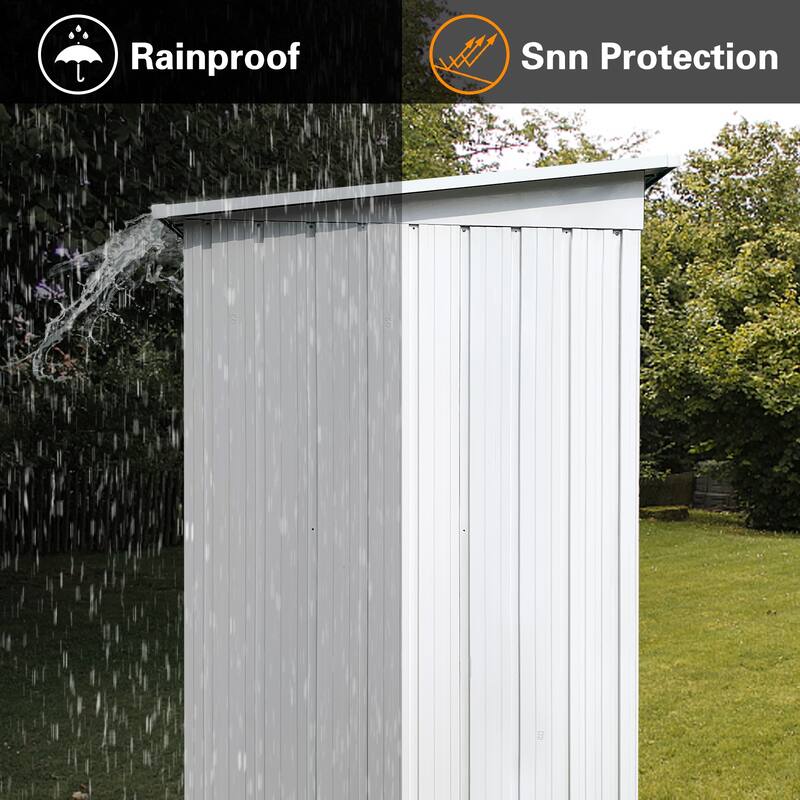 GDFStudio - Metal Garden Shed 5ft x 4ft Outdoor Storage Shed with Hinged Door and Padlock
