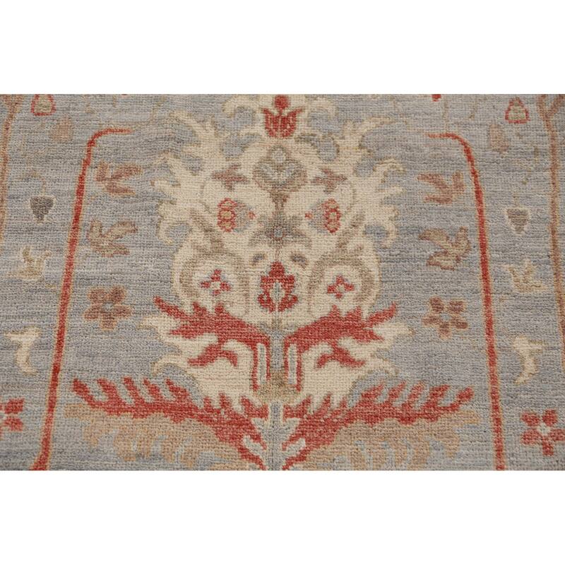 Hand Knotted Oriental 100% Wool Carpet Transitional All-Over Greys & Charcoal Oushak Area Rug - 9' 10'' X 8' 0''