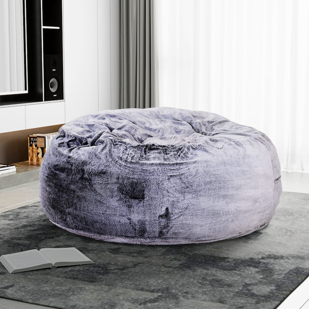 Classic 5ft Faux Fur Memory Foam Bean Bag