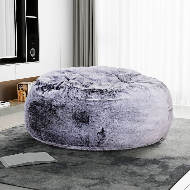 Sealy Bala 5ft Faux Fur Foam Bean Bag Grey