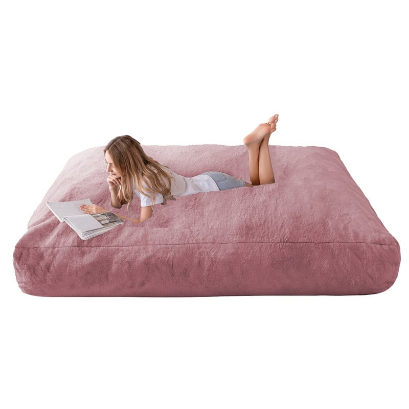 Mixoy Faux Plush Lazy Bean Bag Chairs,Oversized Fluffy Accent Chair,Fuzzy Sofa