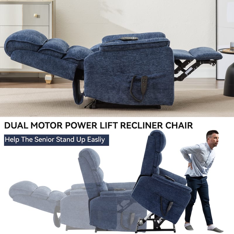 Power Lift Recliner Chair,Dual Infinite Position, Heat Massage, Remote