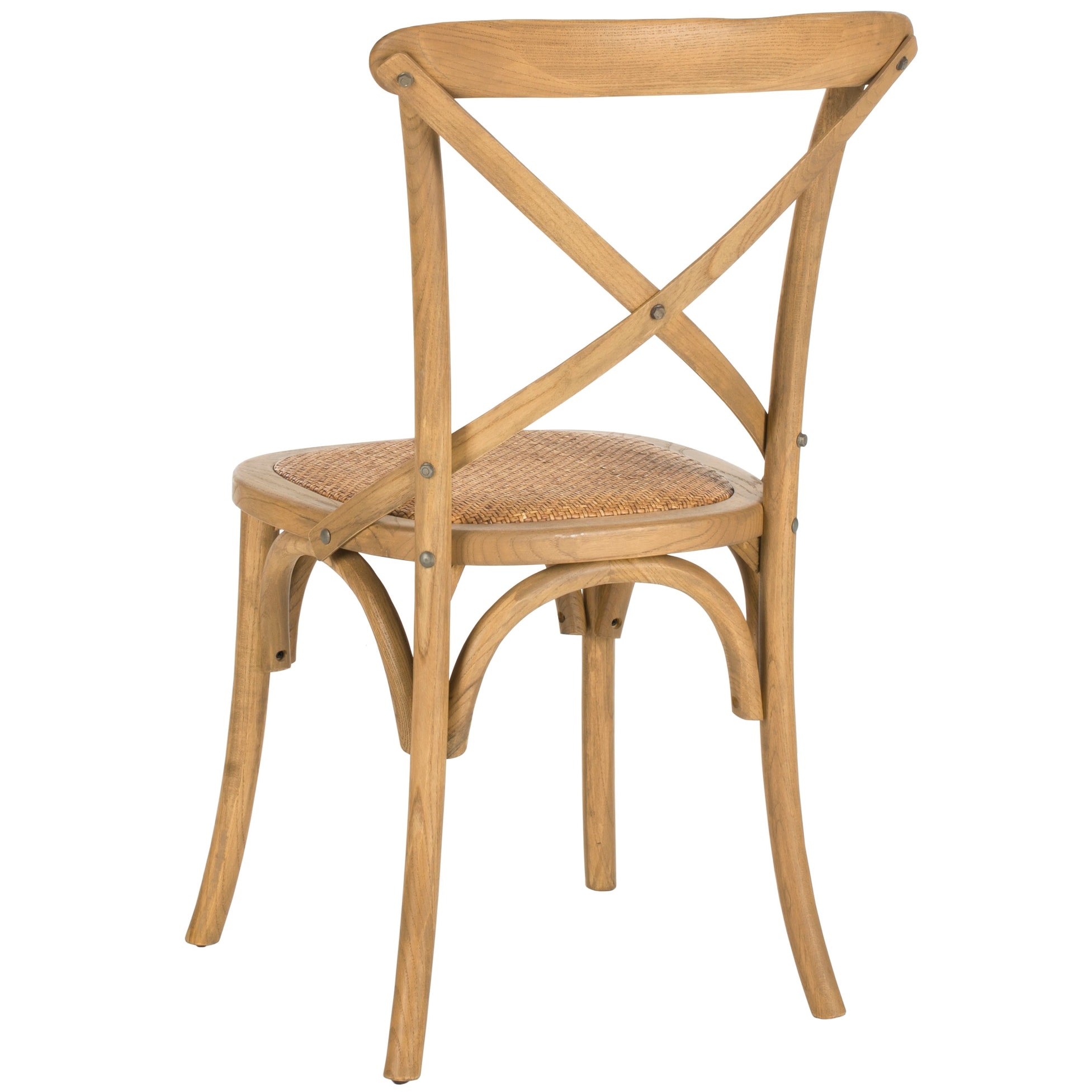 SAFAVIEH Franklin X-Back Weathered Oak Dining Chair (Set of 2