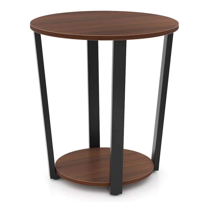 Costway Industrial End Table Sofa Side Table Set ot 2 Nightstand with - See Details