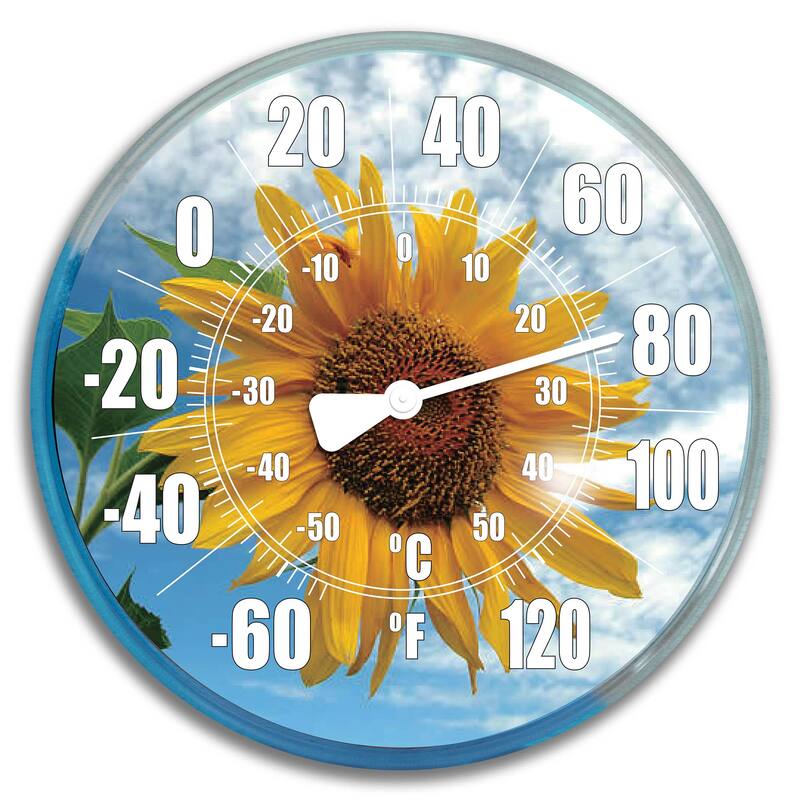 Set of 2 Blue and Yellow Swimming Pool Thermometer and Wall Clock