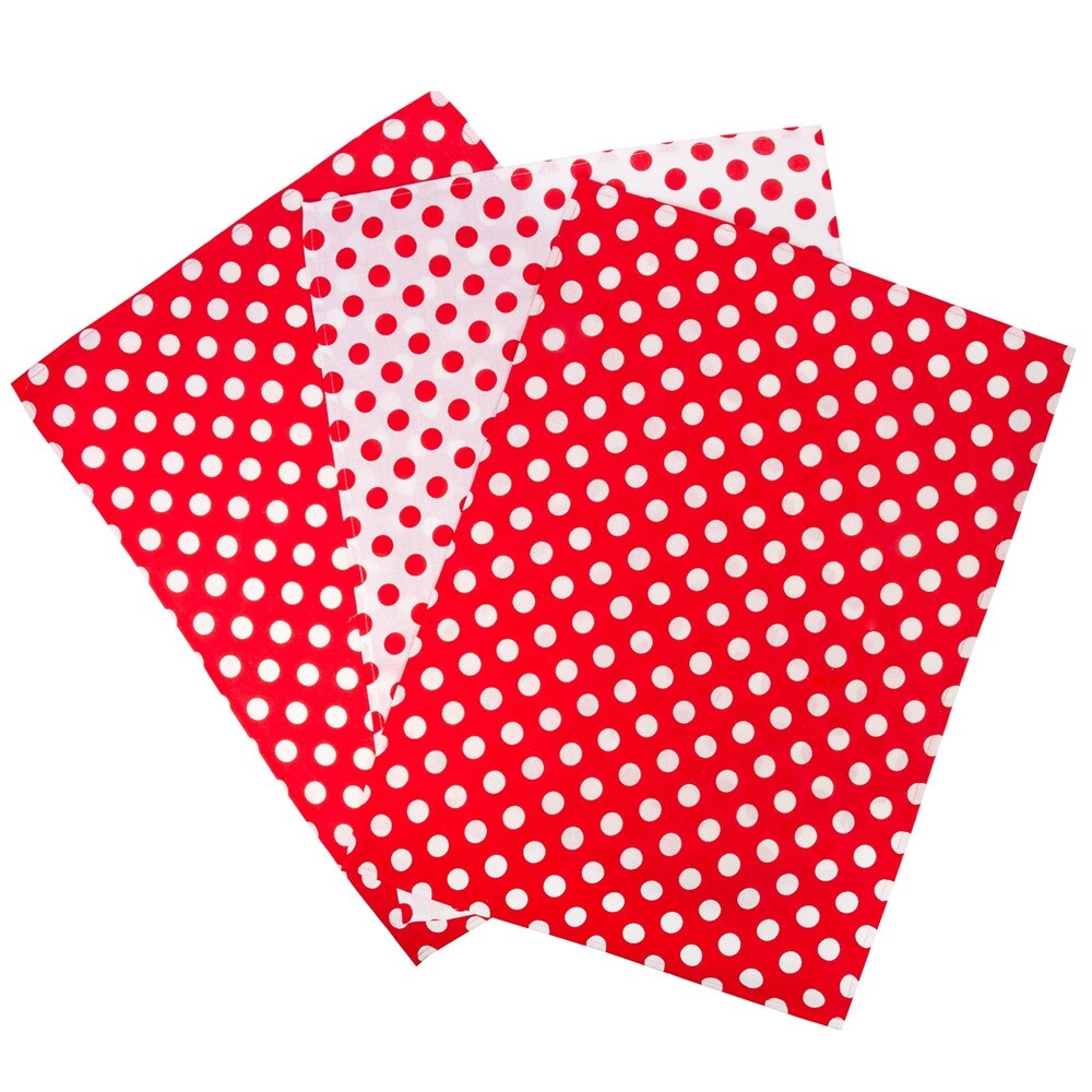STP Goods 100% Cotton Asst Red Polka Dot Kitchen Towel Set of 3 - 19.7x27.6