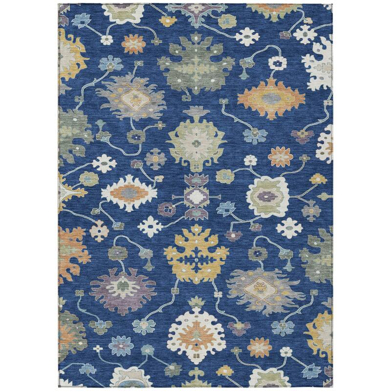 Machine Washable Indoor/ Outdoor Traditonal Delhi Chantille Rug