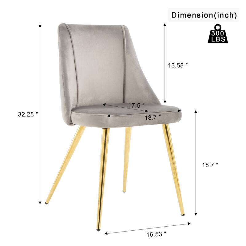 (set of 4)dining chair bedroom stool back dressing chair desk chair gold metal legs