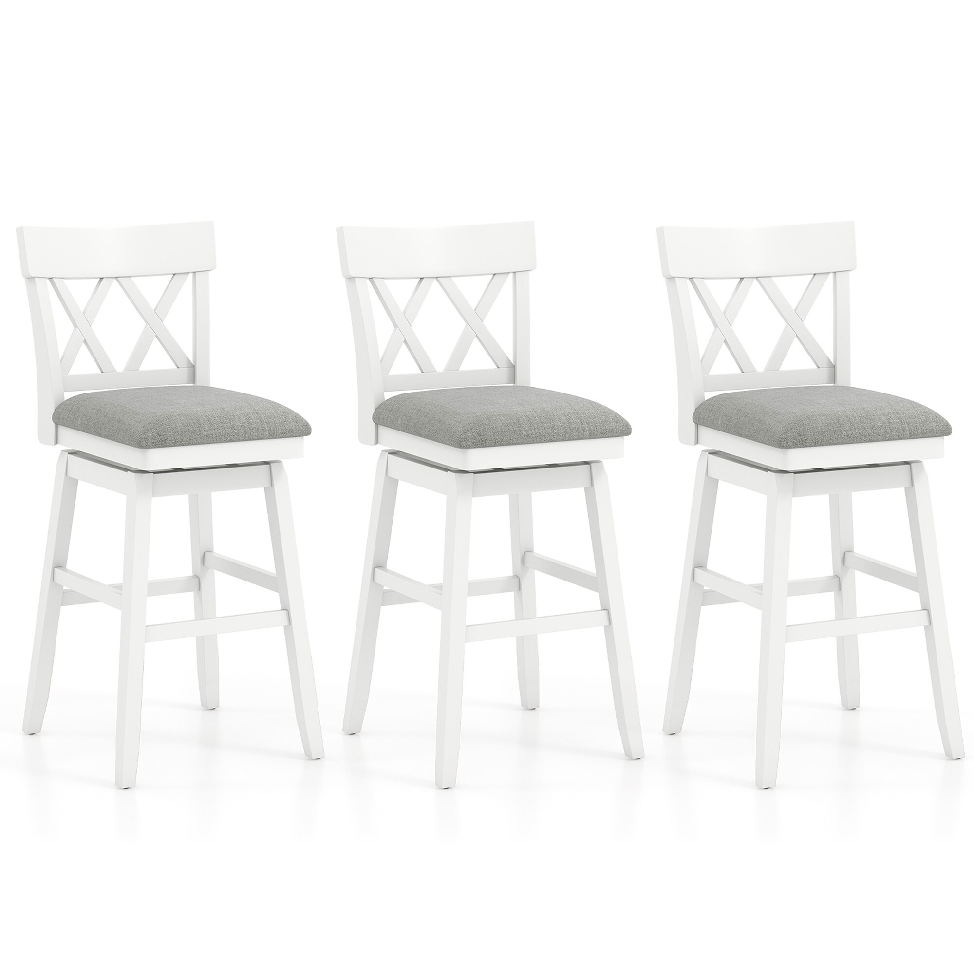 1/2/3/4 PCS 30" Bar Stool Swivel Bar Height Chair Wooden Barstool