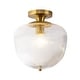 preview thumbnail 7 of 7, Rennnsan 1-Light Vintage Ribbed Glass & Brass Flush Mount Ceiling Light for Bedroom - 1 Light