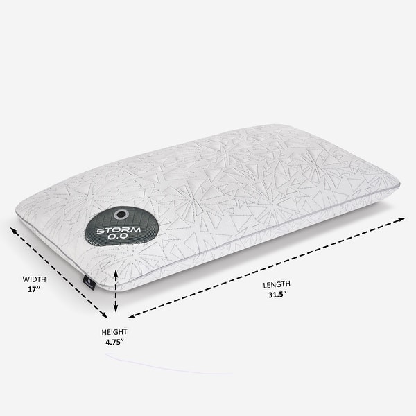 Bedgear Storm King Performance Cooling Pillow - Medium Firm Bed Pillow for All Sleep Positions - White