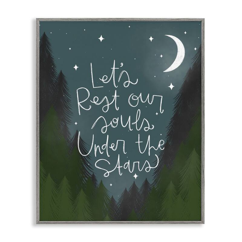 Stupell Rest Our Souls Under Stars Framed Giclee Art Design By Mandy Ford Art + Illustration - 24 x 30 - Grey
