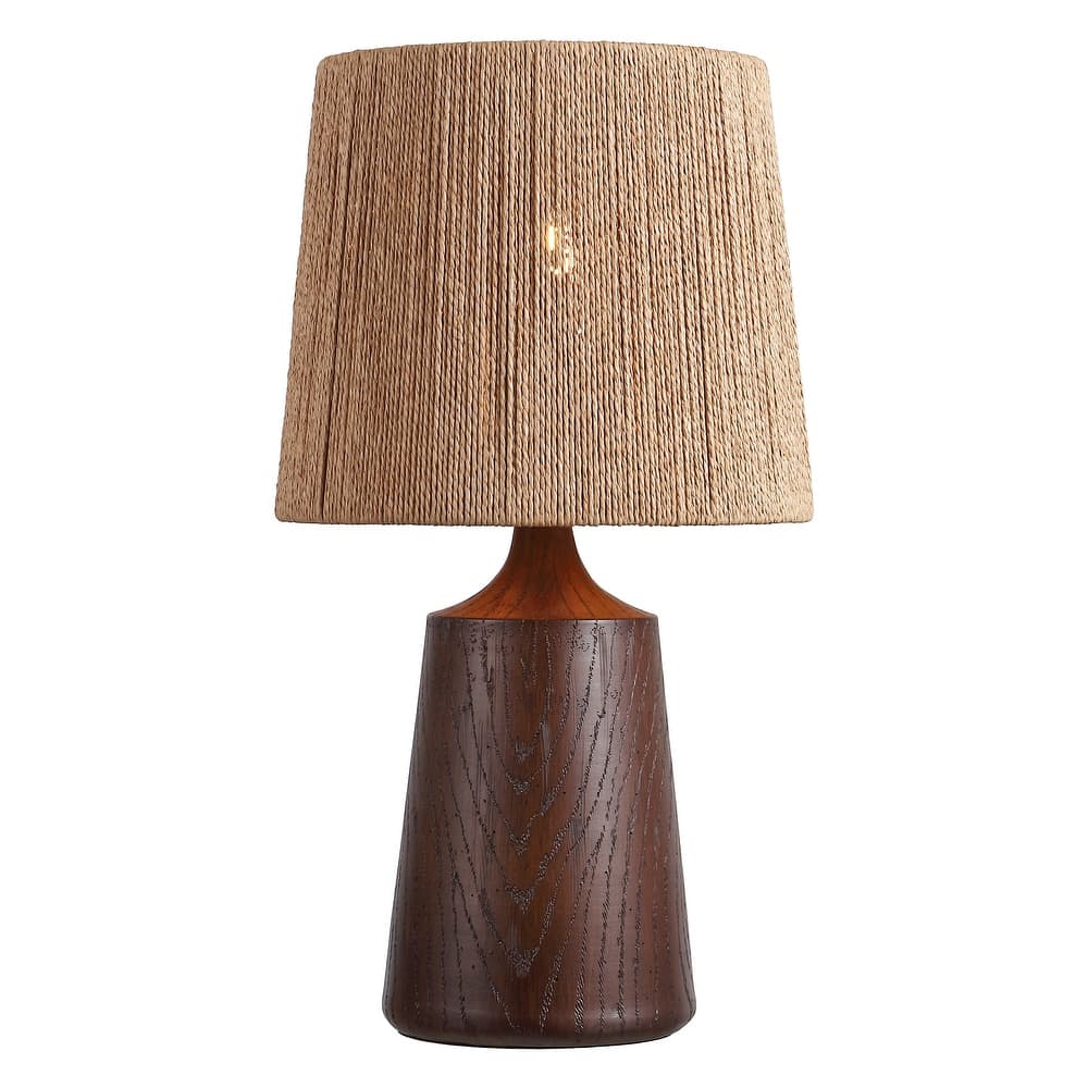 JONATHAN Y Highland 22.25" Resin/Metal LED Table Lamp with Paper Rope Shade