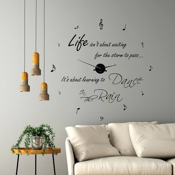 Shop Walplus Dance In The Rain Quote Wall Clock Home Decor Diy Wall Art Overstock 31806485