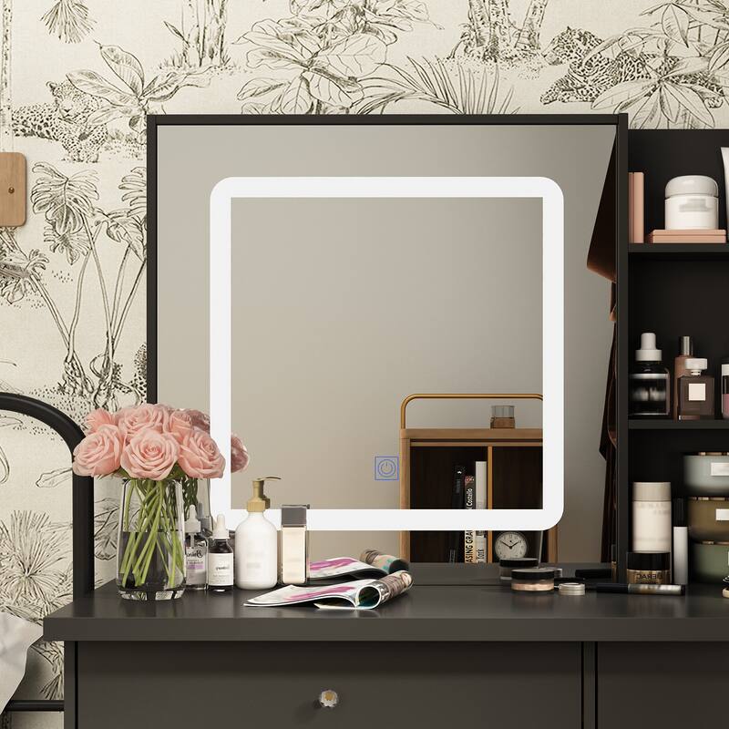 39.4'' W Dresser Makeup Vanity Set with Stool and Mirror Room - On Sale ...